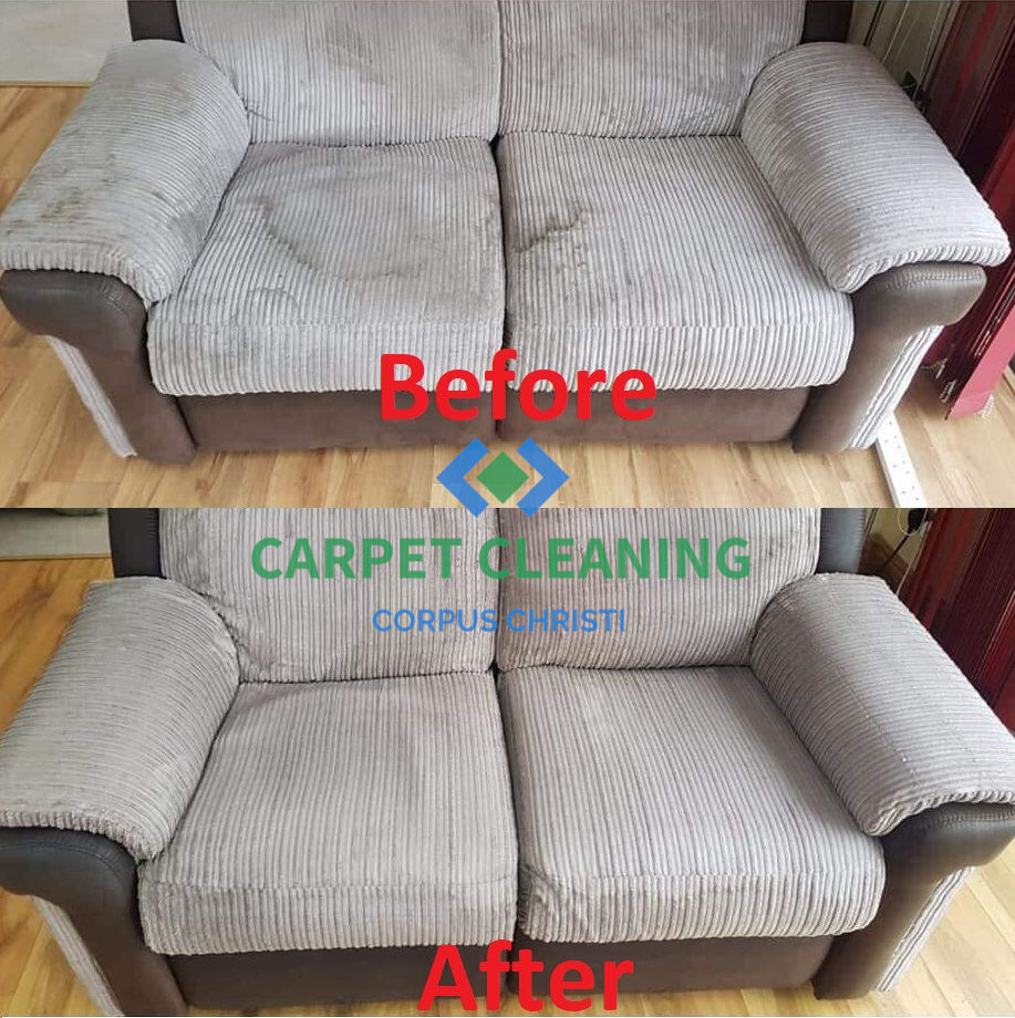 Upholstery Cleaning Before and After - Corpus Christi, Texas